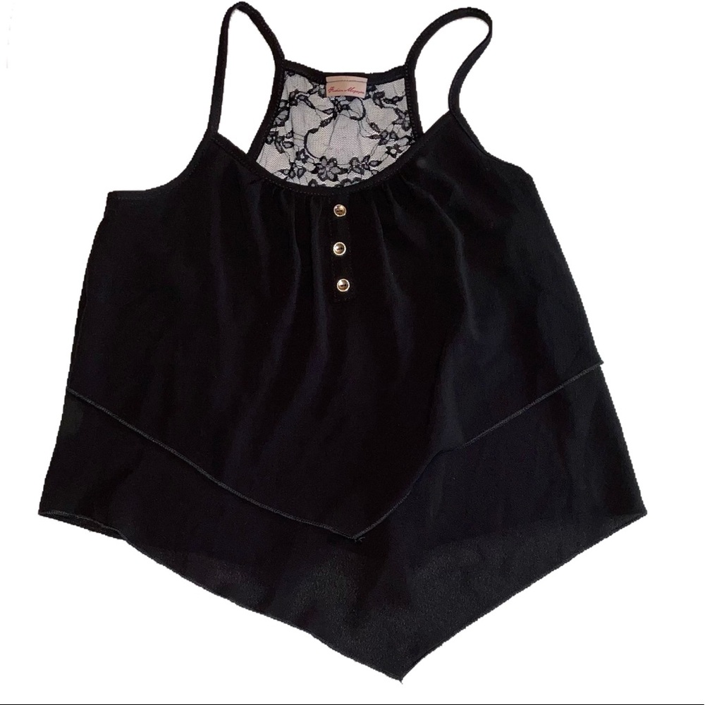 Black Flowy Baby Doll Tank Top